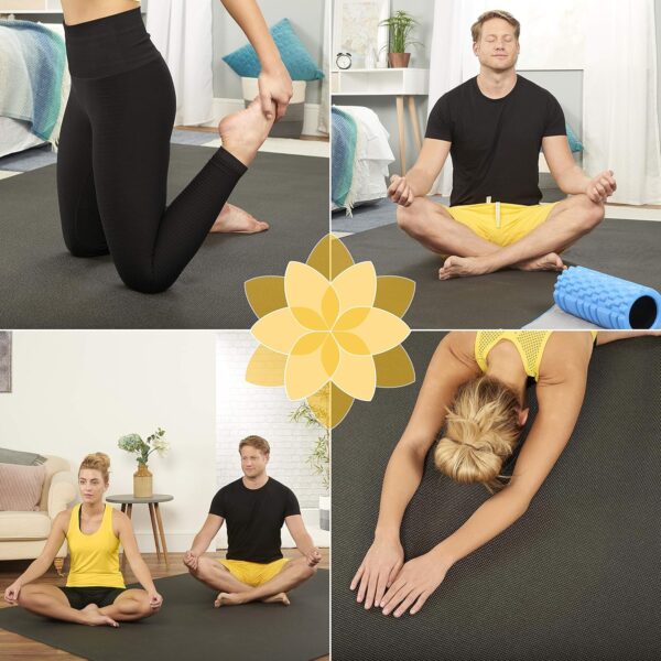 Large Yoga Mat 6'x4'x8mm Extra Thick, Durable, Eco-Friendly, Non-Slip & Odorless Barefoot Exercise and Premium Fitness Home Gym Flooring Mat by ActiveGear - Image 6