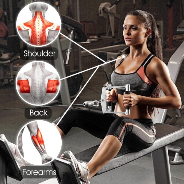 Yes4All Tricep Press Down Cable Machine Attachment Set, LAT Pulldown Attachment, Cable Machine Accessories for Home Gym - Image 4