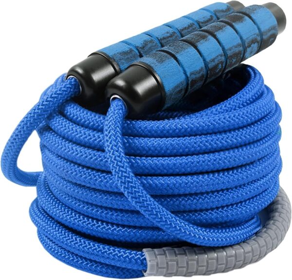 16 FT Long Jump Rope for Kids Adults,Double Dutch Jump Rope,Adjustable Skipping Ropes with High-strength Nylon Braided Rope Core,360°Rotation Not Entangled,Long Enough for 2-4 Jumpers.Blue