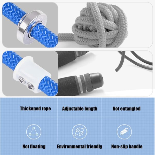 16 FT Long Jump Rope for Kids Adults,Double Dutch Jump Rope,Adjustable Skipping Ropes with High-strength Nylon Braided Rope Core,360°Rotation Not Entangled,Long Enough for 2-4 Jumpers.Blue - Image 7