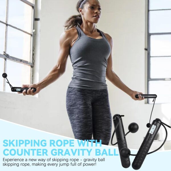 Skipping Rope with Counter, Cordless Jump Rope, Smart Weighted Jump Rope, Adjustable Digital Counting Jump Ropes, Cordless Weighted Jump Rope for Lose Weight, Burn Calories - Image 6