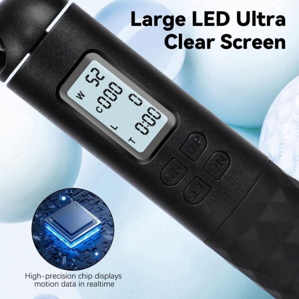 Skipping Rope with Counter, Cordless Jump Rope, Smart Weighted Jump Rope, Adjustable Digital Counting Jump Ropes, Cordless Weighted Jump Rope for Lose Weight, Burn Calories - Image 7