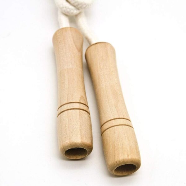 Jump Rope for Kids - Wooden Handle - Adjustable Cotton Braided Fitness Skipping Rope for Toddler Fitness Workout Exercise Outdoor Activity - Image 5
