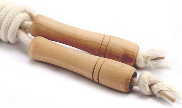 Jump Rope for Kids - Wooden Handle - Adjustable Cotton Braided Fitness Skipping Rope for Toddler Fitness Workout Exercise Outdoor Activity - Image 3