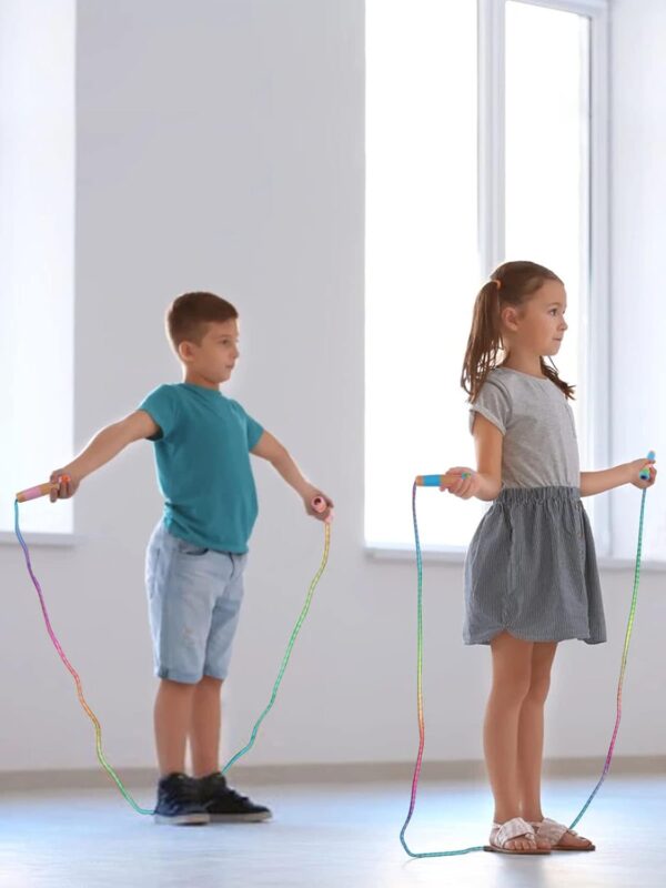 Jump Rope for Kids Adjustable, Lorvain Kid Jump Ropes for Girls Boys Skipping Rope for Kids with Wooden Handle Cotton Braided Outdoor Fun Activity for Exercise Fitness Children Students Preschooler - Image 7