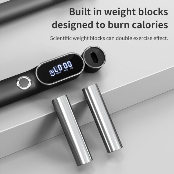 Cordless Jump Rope with Counter, 2 In 1 Weighted Ropeless Skipping Rope for Kids Women Men, Adjustable Digital Smart Jump Ropes for Fitness Workout Boxing Speed Training Crossfit Home Gym - Image 8
