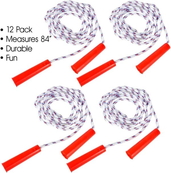 ArtCreativity 84 Inch Nylon Ropes for Kids - Pack of 12 - Durable Jump Ropes with Plastic Handles - Healthy Indoor and Outdoor Skipping Activity, Party Favors, Gifts for Boys and Girls - Image 3