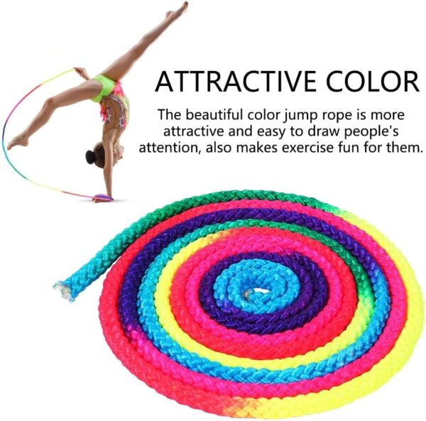 Watris Veiyi Gymnastics Sports Rope, 2.8m/110.23" Arts Training Jumps Rope, Gymnastics Rope, Rainbows Rope, Rhythmic Gymnastics Arts Rope, Gymnastics Equipment, Solid Colorful Color Rhythmic Rope