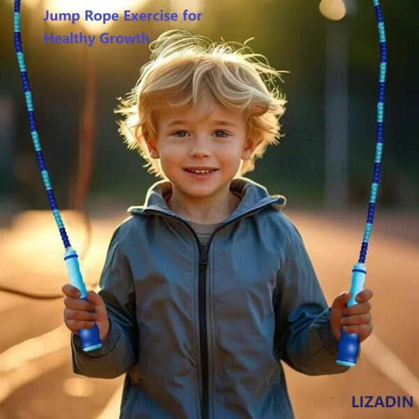 Jump Rope for Kids, Soft Beaded Skipping Rope, Adjustable Length Tangle-Free Segmented Jumping Rope for Kids Students Man and Women - Image 2