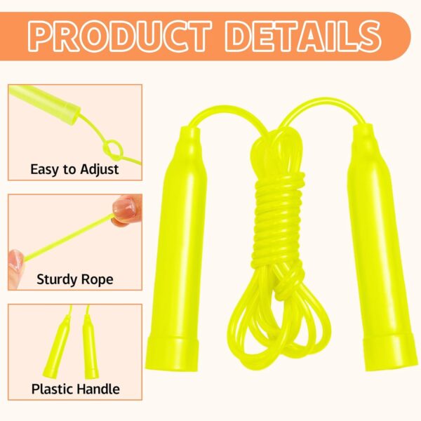 30 Pcs Kids Jump Rope,Colorful Jump Ropes for Kids,7.2 Feet Plastic Jump Ropes,Adjustable Skipping Rope,Jumping Ropes for Party Favors,Birthday Gifts,Indoor Outdoor Activity - Image 4