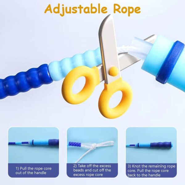 Jump Rope for Kids Girls and Boys, Soft Beaded Jump Ropes, Adjustable Skipping Rope, Tangle-Free Segmented Rope for Kid and Women Men Adults Exercise, Keeping Fit, Training - 9.2Ft - Image 4