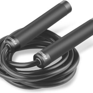 FEECCO Weighted Jump Rope - Heavy PVC Ropes with Metal Handles and Ball Bearings