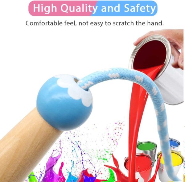 Jump Rope Kids, 7ft Adjustable Cotton Skipping Rope with Wooden Handle for Boys and Girls Fitness Outdoor Exercise - Image 3