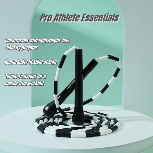 Experience Smooth and Adjustable Jumping with the IDOU Beaded Jump Rope - Unbreakable Handles, Tangle-Free Rotation, and Customizable Length. The Ultimate Fitness Companion! - Image 2
