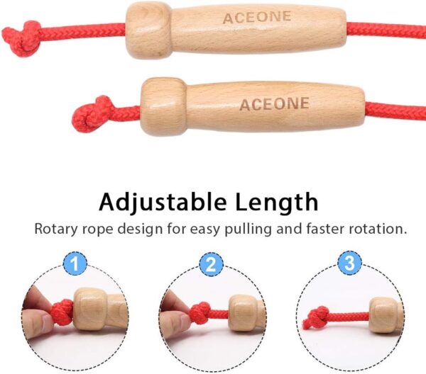 16 FT Long Jump Rope for Kids, Adjustable Double Dutch Skipping Rope with Wooden Handle, Multiplayer Team Jumping Rope for Outdoor Fun, School Sport, Party Game, Birthday Gift - Image 4