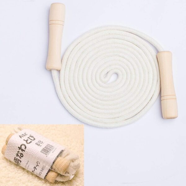 Jump Rope for Kids - Wooden Handle - Adjustable Cotton Braided Fitness Skipping Rope for Toddler Fitness Workout Exercise Outdoor Activity - Image 7