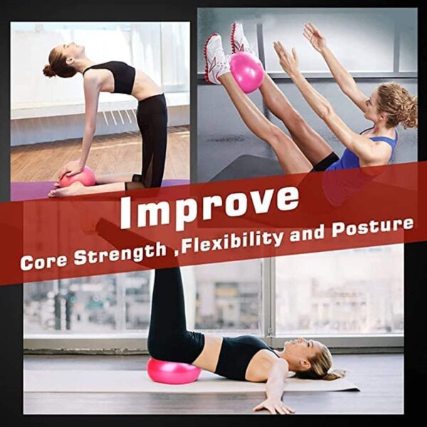 3 Pcs Exercise Pilates Mini Yoga Balls Barre Small Bender for Home Stability Squishy Training Physical Therapy Improves Balance with Pump - Image 2