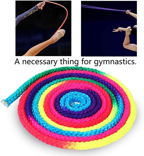 Watris Veiyi Gymnastics Sports Rope, 2.8m/110.23" Arts Training Jumps Rope, Gymnastics Rope, Rainbows Rope, Rhythmic Gymnastics Arts Rope, Gymnastics Equipment, Solid Colorful Color Rhythmic Rope - Image 4