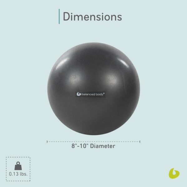 Balanced Body Inflatable Ball, Exercise Ball for Stability, Core Strengthening, and Fitness, Pilates Equipment for Home Gym or Studio Use, 8 Inches to 10 Inches, Storm Gray - Image 3