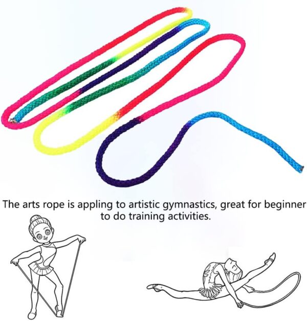 Watris Veiyi Gymnastics Sports Rope, 2.8m/110.23" Arts Training Jumps Rope, Gymnastics Rope, Rainbows Rope, Rhythmic Gymnastics Arts Rope, Gymnastics Equipment, Solid Colorful Color Rhythmic Rope - Image 3