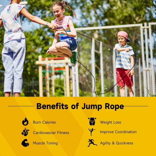 10 Pack Adjustable Jump Rope for Fitness and Exercise-PVC Skipping Rope for Men,Women and Kids-Tangle-Free for Keeping Fit, Training, Workout - Image 6