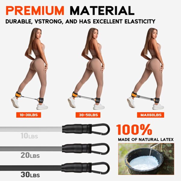 Ankle Resistance Bands, Ankle Bands for Working Out with Cuffs, Resistance Bands for Leg Butt Training Workout Equipment for Kickbacks Hip Gluteus Training Exercises, Ankle Strap with Exercise Bands - Image 6