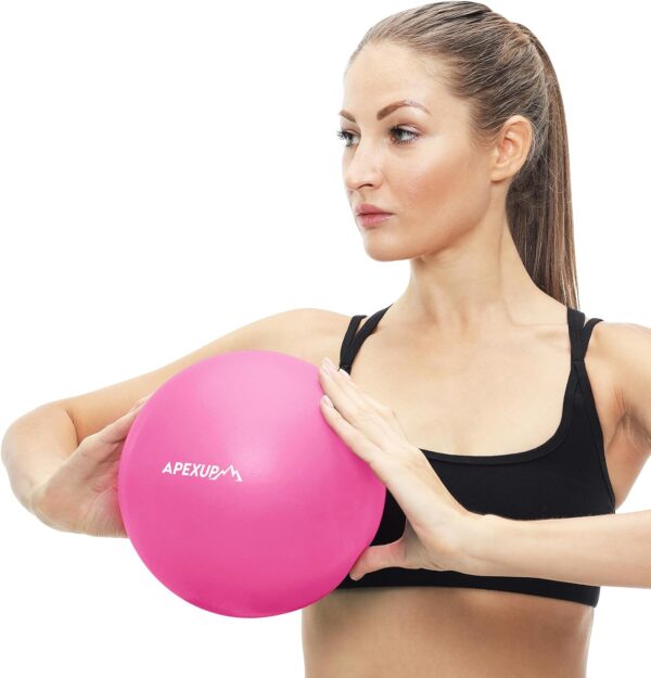 APEXUP Pilates Ball, 9 Inch Small Exercise Ball, Mini Core Ball Yoga Ball for Pilates, Stability, Workout, Core Training, Fitness, Barre, Physical Therapy, Balance (Fuschia)