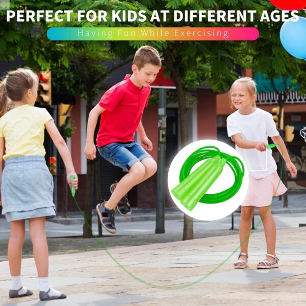 Aneco 48 Pack Kids Jump Rope Set 7.3 Feet Outdoor Jump Ropes Colorful Kids Jumping Ropes Great Sports Activities Birthday Party Favors Gifts - Image 6