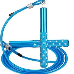 Jump Rope, Wastou Speed Jumping Rope for Training Fitness Exercise, Adjustable Adults Workout Skipping Rope for Men, Women, Kids, Girls