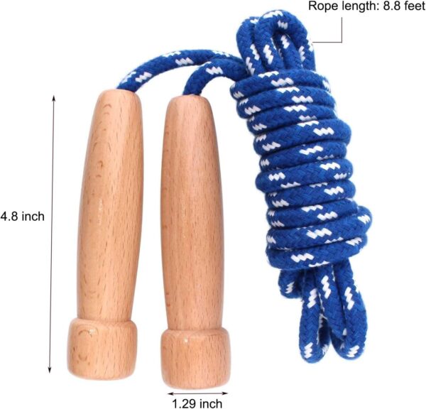 8.8 Feet Jump Rope for Women Men Kids Wooden Handle Jumping Ropes - Image 4