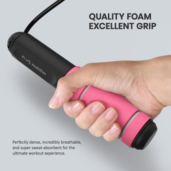 Jump Rope, multifun Speed Jumping Rope with Calorie Counter, Adjustable Digital Counting Jump Rope with Ball Bearings and Alarm Reminder for Fitness, Crossfit, Exercise, Workout, Boxing, MMA, Gym - Image 3