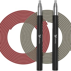 Speed Jump Rope for Men Women, Fitness Skipping Rope with Aluminium Handle and 2 Ropes, Self-Locking Design Adjustable Jumping Rope for Adult Workout Boxing