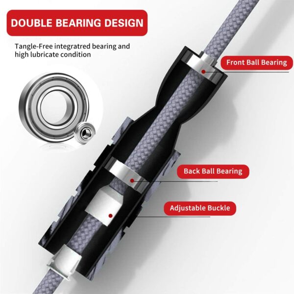 Jump rope, Professional Weighted Jump rope workout, Adjustable Tangle-Free with Ball Bearings Exerciser Jump ropes for Cardio, Endurance Training, Fitness Workouts, Jumping Exercise - Image 2