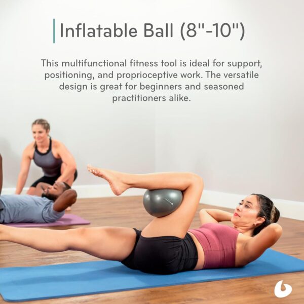 Balanced Body Inflatable Ball, Exercise Ball for Stability, Core Strengthening, and Fitness, Pilates Equipment for Home Gym or Studio Use, 8 Inches to 10 Inches, Storm Gray - Image 2