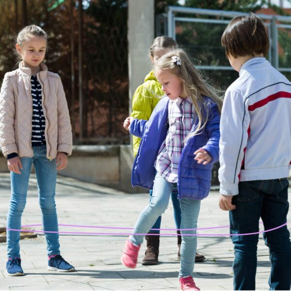 6 Pieces Chinese Jump Rope 157 Inches Stretch Skip Rope Adjustable Chinese Elastic Rope Fitness Jump Game for Outdoor Exercise (Purple, Blue) - Image 5