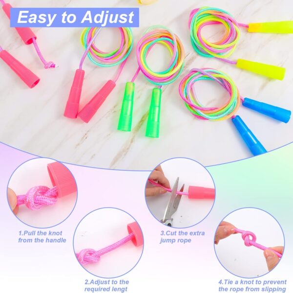 Kids Jump Rope,12 Pack Rainbow Jump Rope Set,7.2 Ft Adjustable Skipping Rope,Durable Jump Ropes with Plastic Handles,Vibrant Jumping Ropes for Outdoor Fun Exercise Fitness Activity Party Favors(12) - Image 5