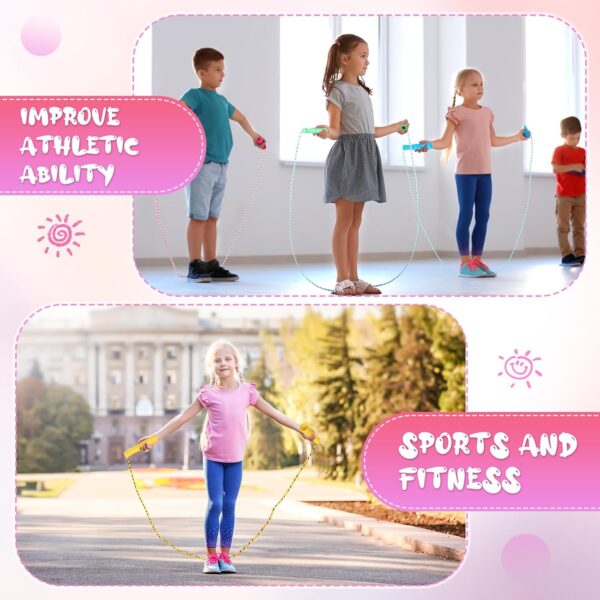 Aoriher 24 Pcs Jump Rope Bulk Christian Charity Donation Supplies 7.87 ft Adjustable Stripe Ropes with Plastic Handles Fitness Skipping Rope, Assorted Colors - Image 5