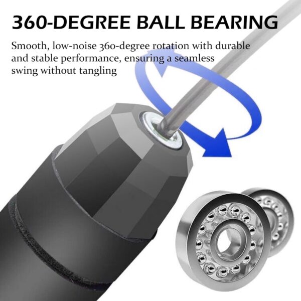 Jump Rope, 2Pcs Rapid Speed Jumping Rope with Ball Bearings,Jump Ropes for Fitness for Women Men, Adjustable Skipping Rope for Home Exercise&Slim Body for Adults - Black - Image 4