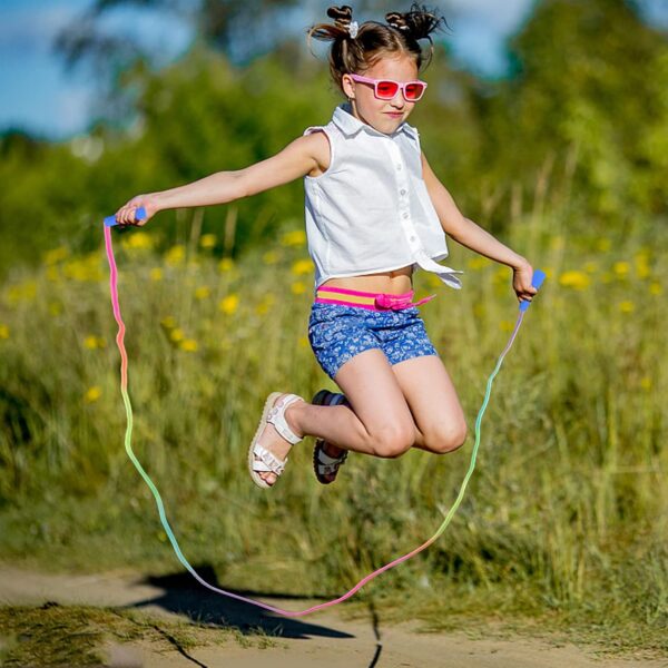 Kids Jump Rope,12 Pack Rainbow Jump Rope Set,7.2 Ft Adjustable Skipping Rope,Durable Jump Ropes with Plastic Handles,Vibrant Jumping Ropes for Outdoor Fun Exercise Fitness Activity Party Favors(12) - Image 4