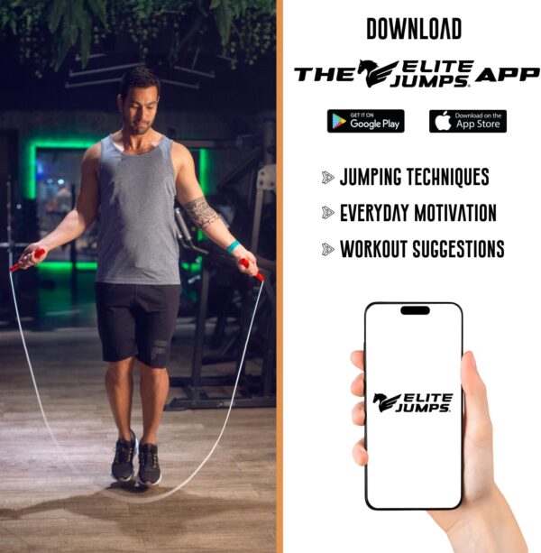 Fit Plus Pro Freestyle PVC Jump Rope for Tricks - Unbreakable 8" Long Handles with Non-Slip Grip Tape - Premium Adult Jump Ropes for Fitness - Lightweight Cardio Boxing Skipping Jump Rope - Image 6