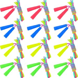 Kids Jump Rope,12 Pack Rainbow Jump Rope Set,7.2 Ft Adjustable Skipping Rope,Durable Jump Ropes with Plastic Handles,Vibrant Jumping Ropes for Outdoor Fun Exercise Fitness Activity Party Favors(12)