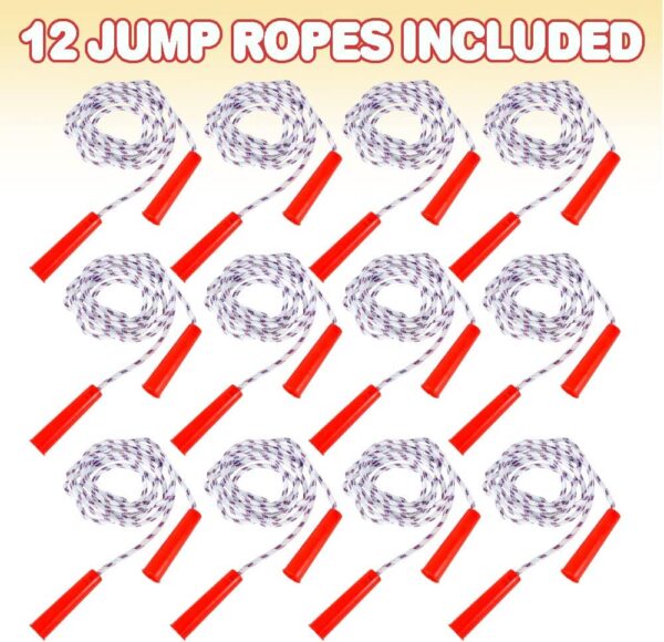 ArtCreativity 84 Inch Nylon Ropes for Kids - Pack of 12 - Durable Jump Ropes with Plastic Handles - Healthy Indoor and Outdoor Skipping Activity, Party Favors, Gifts for Boys and Girls - Image 2