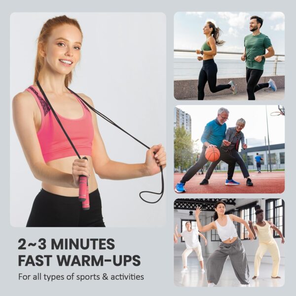 Jump Rope, multifun Speed Jumping Rope with Calorie Counter, Adjustable Digital Counting Jump Rope with Ball Bearings and Alarm Reminder for Fitness, Crossfit, Exercise, Workout, Boxing, MMA, Gym - Image 5