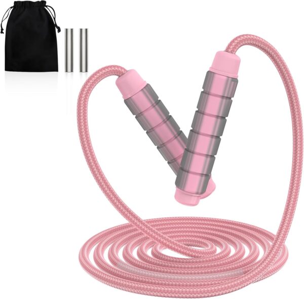 Workout Jump Rope, Weighted Jumping Rope for Women, Tangle-Free Adjustable Skipping Rope for Man, Adult Kids Fitness Exercise