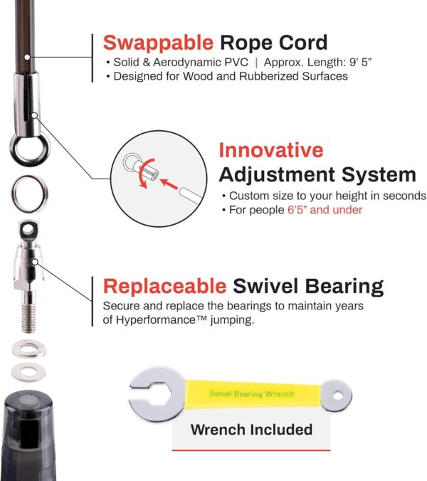 Buddy Lee Jump Ropes Rope Master Original Ball Bearing Jump Rope, 9” HD Plastic Handles. Perfect Jump Rope for Fitness, CrossFit Gym, Endurance Jumping, Cross Overs, Extreme Jumping - Image 4