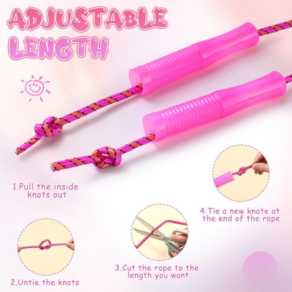 Aoriher 24 Pcs Jump Rope Bulk Christian Charity Donation Supplies 7.87 ft Adjustable Stripe Ropes with Plastic Handles Fitness Skipping Rope, Assorted Colors - Image 3