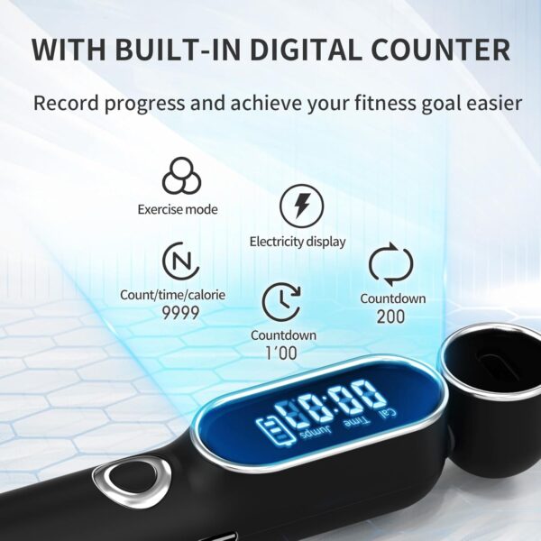 Cordless Jump Rope with Counter, 2 In 1 Weighted Ropeless Skipping Rope for Kids Women Men, Adjustable Digital Smart Jump Ropes for Fitness Workout Boxing Speed Training Crossfit Home Gym - Image 4