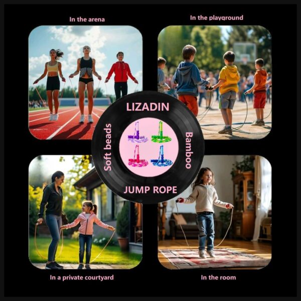 Jump Rope for Kids, Soft Beaded Skipping Rope, Adjustable Length Tangle-Free Segmented Jumping Rope for Kids Students Man and Women - Image 5