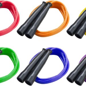 Champion Sports Licorice Jump Rope for Fitness, Assorted Colors - Speed Jump Ropes with Contoured Handles for Exercise, Cross Training, Boxing - Premium Skipping Rope for Kids, Adults