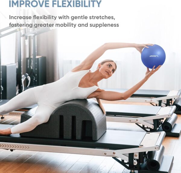 APEXUP Pilates Ball, 9 Inch Small Exercise Ball, Mini Core Ball Yoga Ball for Pilates, Stability, Workout, Core Training, Fitness, Barre, Physical Therapy, Balance (Indigo) - Image 9